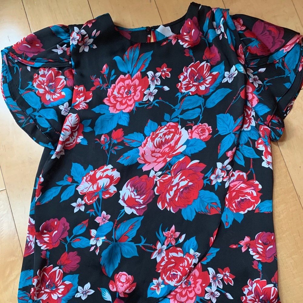 Floral silk top